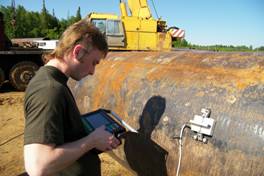 Контроль тела трубы многоканальным универсальным вихретоковым дефектоскопом ВД-132-К-IIIУ-ОКО-01