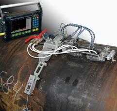 Контроль трубы многоканальным ультразвуковым дефектоскопом общего назначения УД4-94-ОКО-01