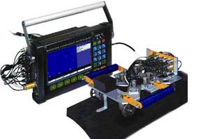 Контроль многоканальным ультразвуковым дефектоскопом общего назначения УД4-94-ОКО-01 образца с искусственными дефектами